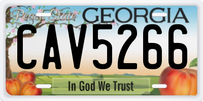 GA license plate CAV5266