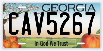GA license plate CAV5267