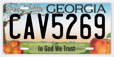 GA license plate CAV5269