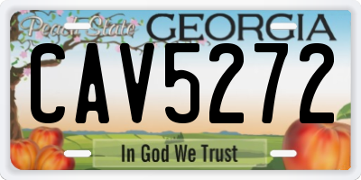 GA license plate CAV5272