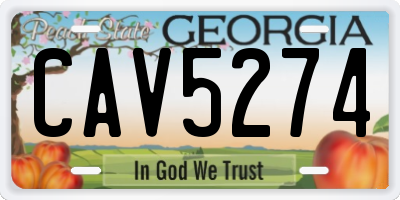 GA license plate CAV5274