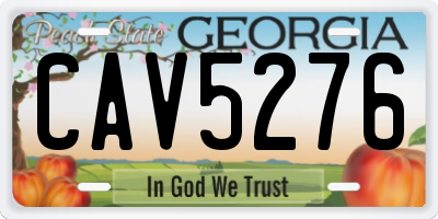 GA license plate CAV5276
