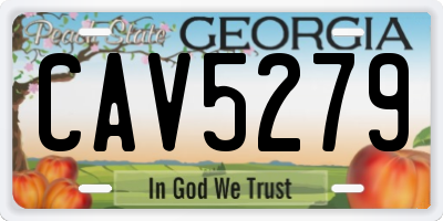 GA license plate CAV5279