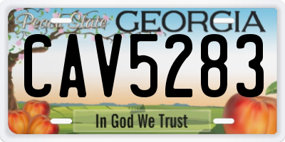 GA license plate CAV5283