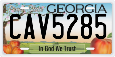 GA license plate CAV5285