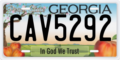 GA license plate CAV5292