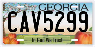 GA license plate CAV5299