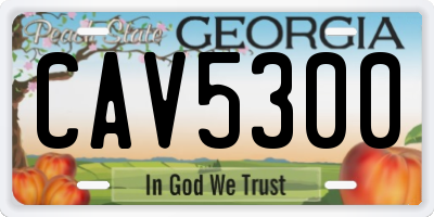 GA license plate CAV5300