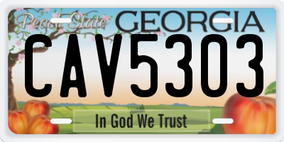 GA license plate CAV5303