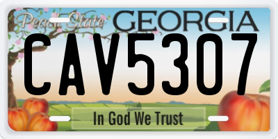 GA license plate CAV5307