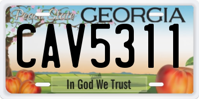 GA license plate CAV5311