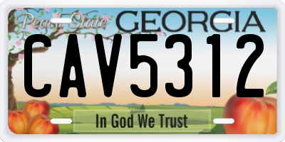 GA license plate CAV5312