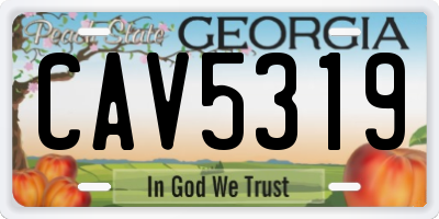 GA license plate CAV5319
