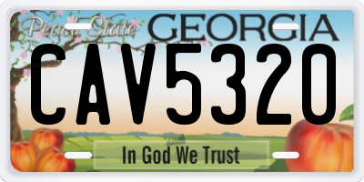 GA license plate CAV5320