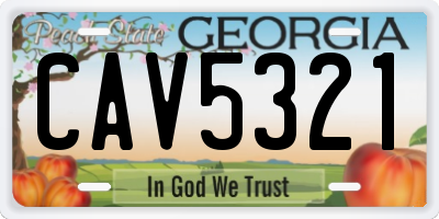 GA license plate CAV5321