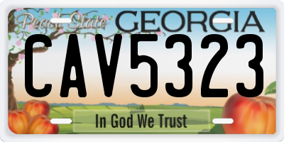 GA license plate CAV5323