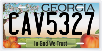 GA license plate CAV5327