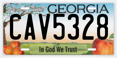 GA license plate CAV5328