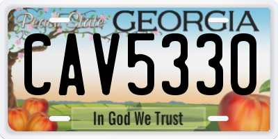 GA license plate CAV5330