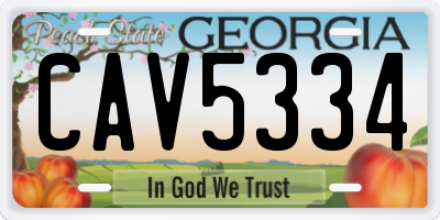 GA license plate CAV5334