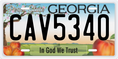 GA license plate CAV5340