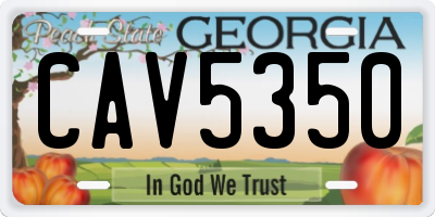 GA license plate CAV5350