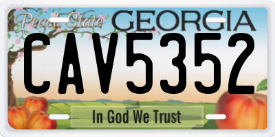 GA license plate CAV5352