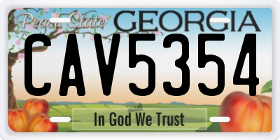 GA license plate CAV5354