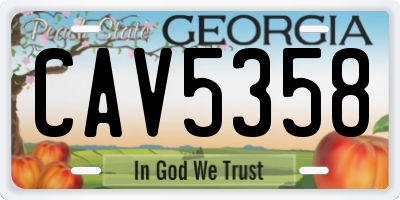 GA license plate CAV5358