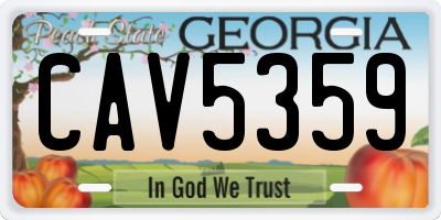 GA license plate CAV5359