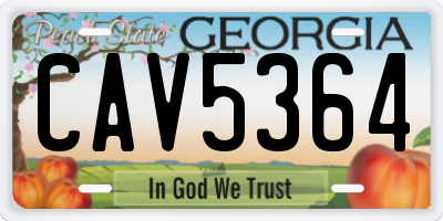 GA license plate CAV5364