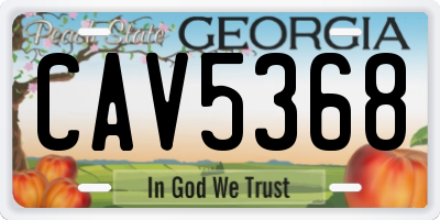 GA license plate CAV5368