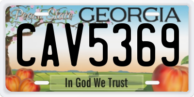 GA license plate CAV5369