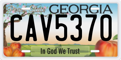 GA license plate CAV5370