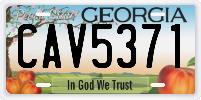 GA license plate CAV5371