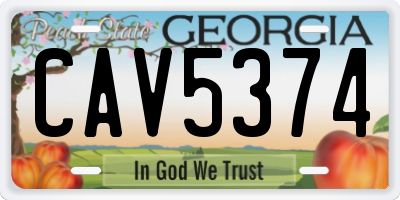 GA license plate CAV5374