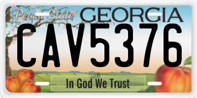 GA license plate CAV5376