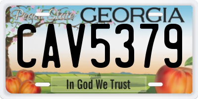 GA license plate CAV5379