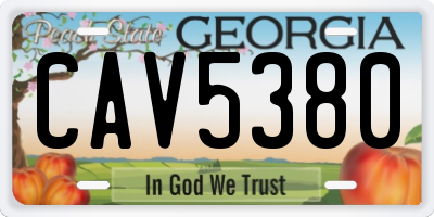 GA license plate CAV5380