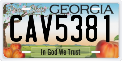 GA license plate CAV5381