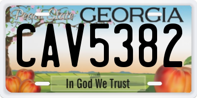 GA license plate CAV5382