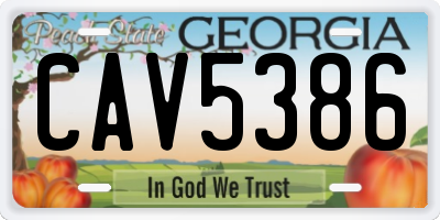 GA license plate CAV5386