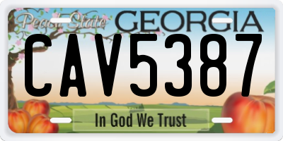 GA license plate CAV5387