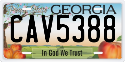 GA license plate CAV5388