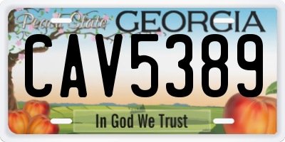 GA license plate CAV5389