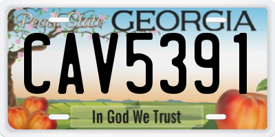 GA license plate CAV5391