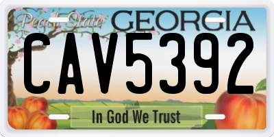 GA license plate CAV5392