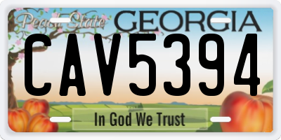 GA license plate CAV5394