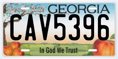 GA license plate CAV5396