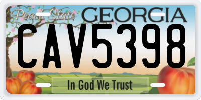 GA license plate CAV5398